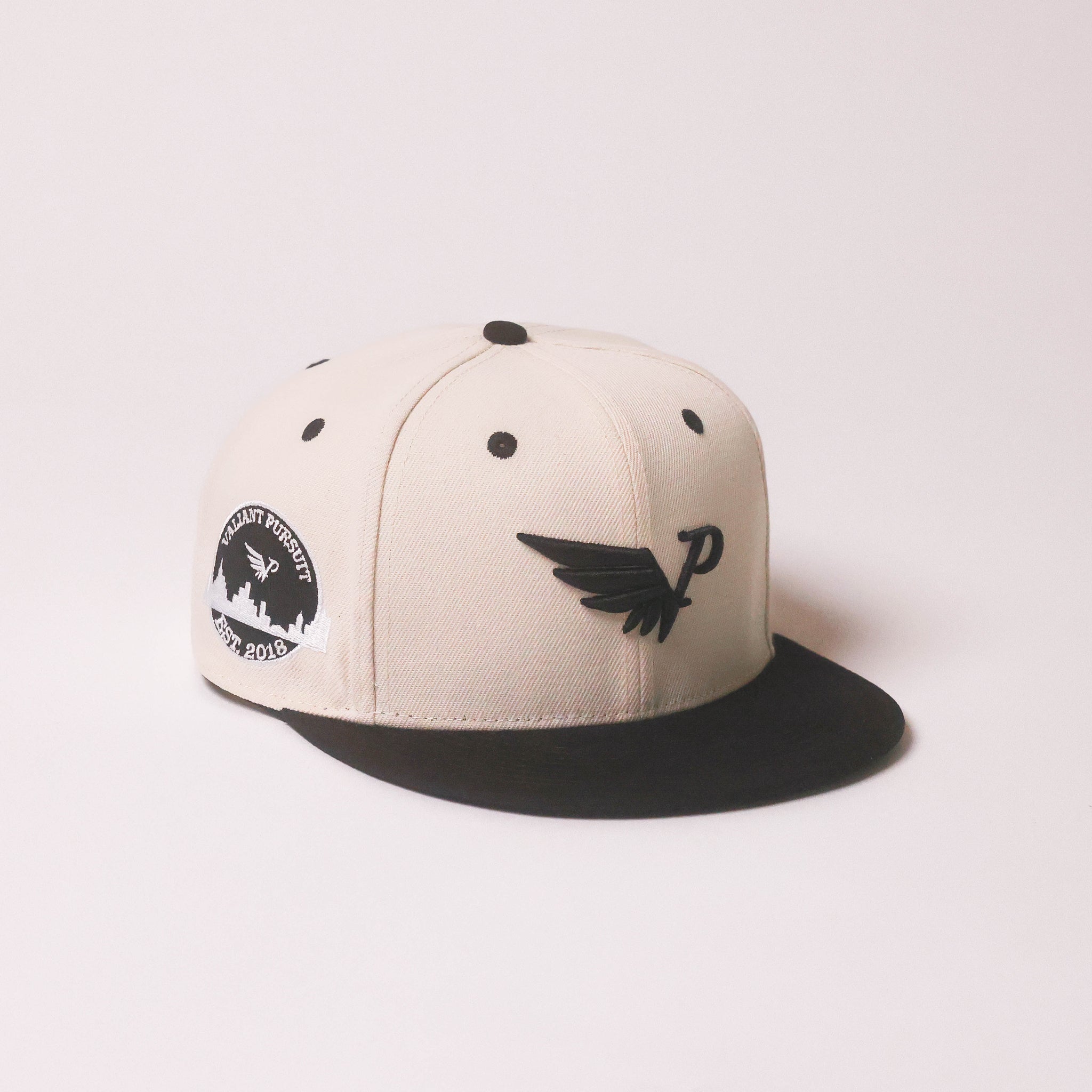Ivory & Black Ink Snapback