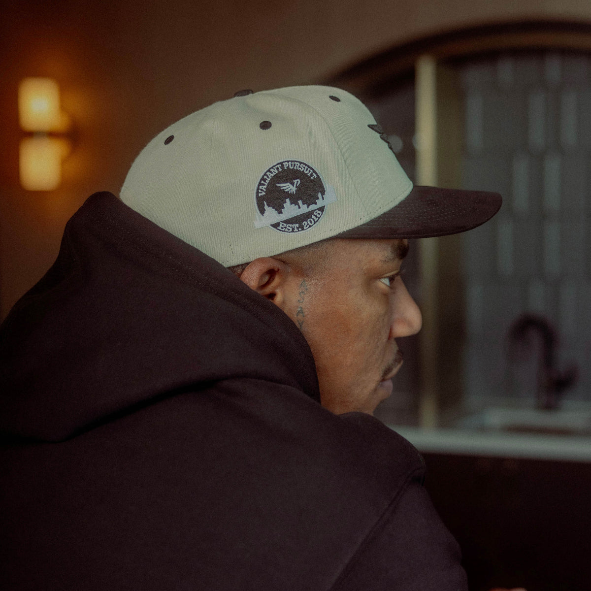 Ivory & Black Ink Snapback