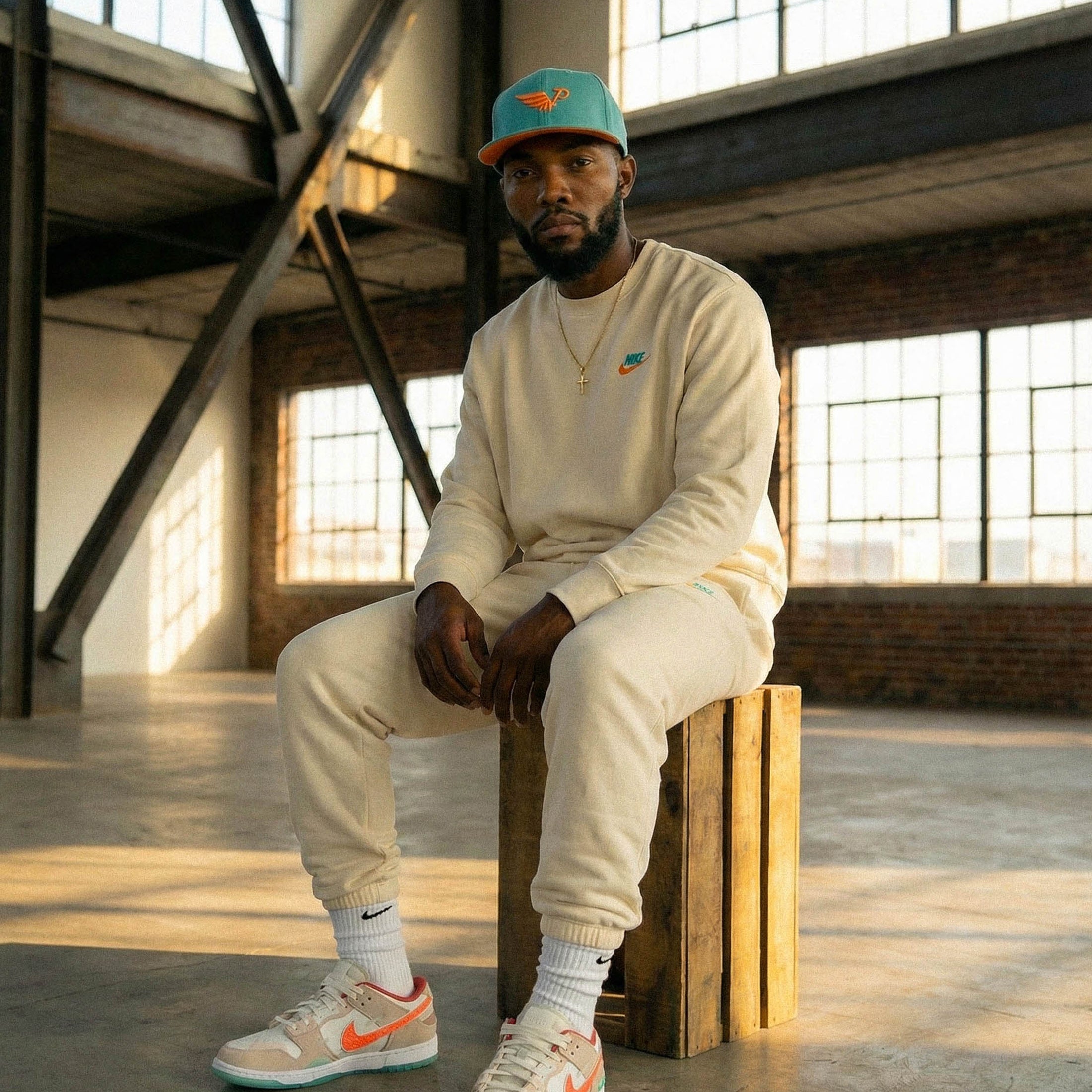 Miami Snapback — Teal/Orange