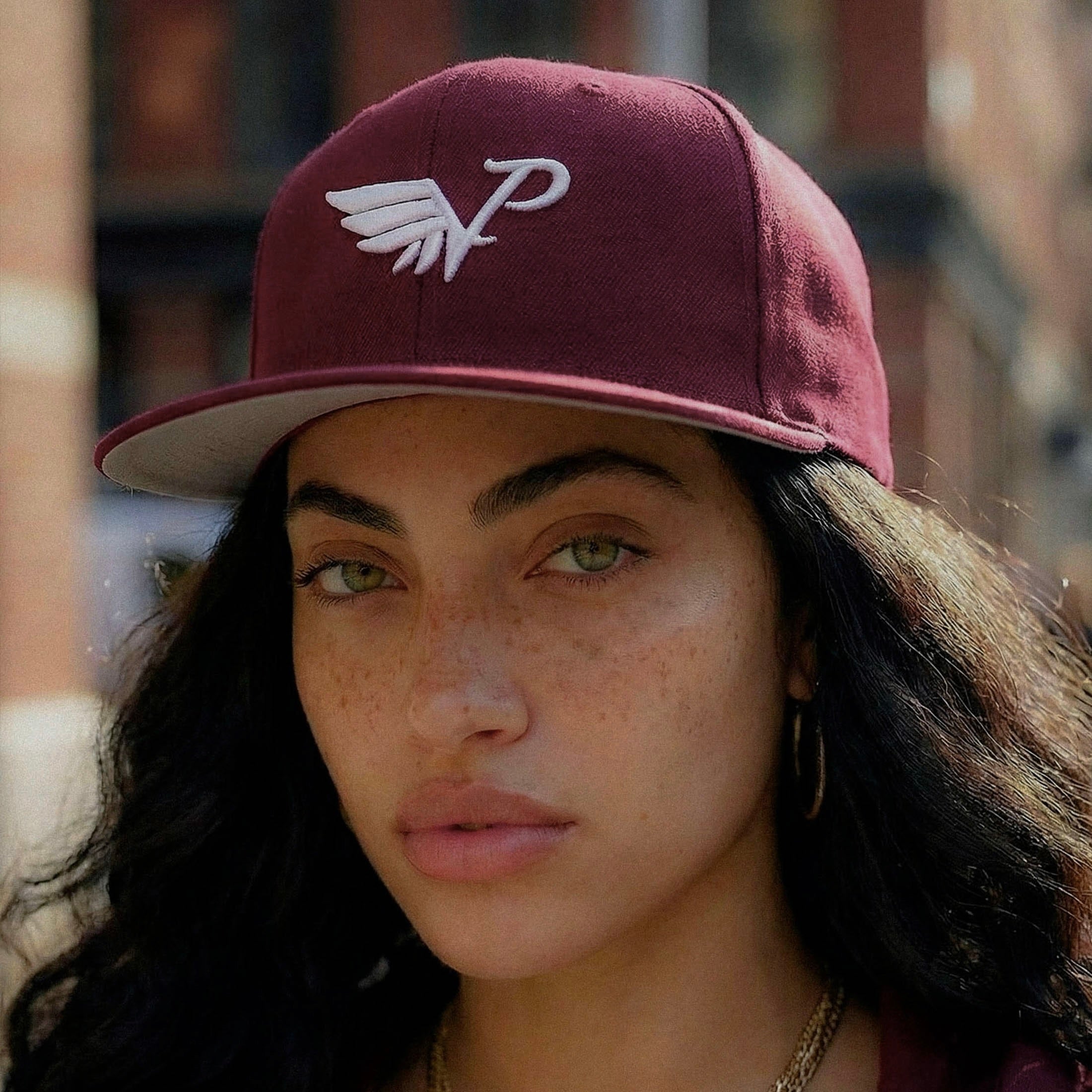 Brick Snapback— Maroon/White