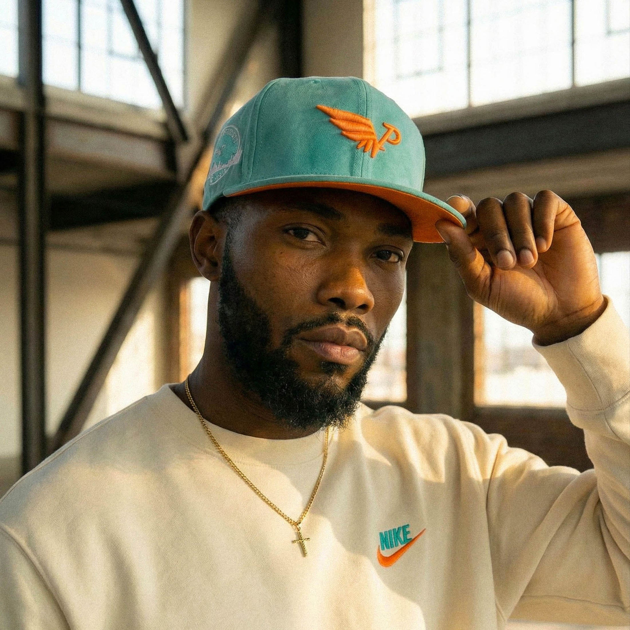 Miami Snapback — Teal/Orange