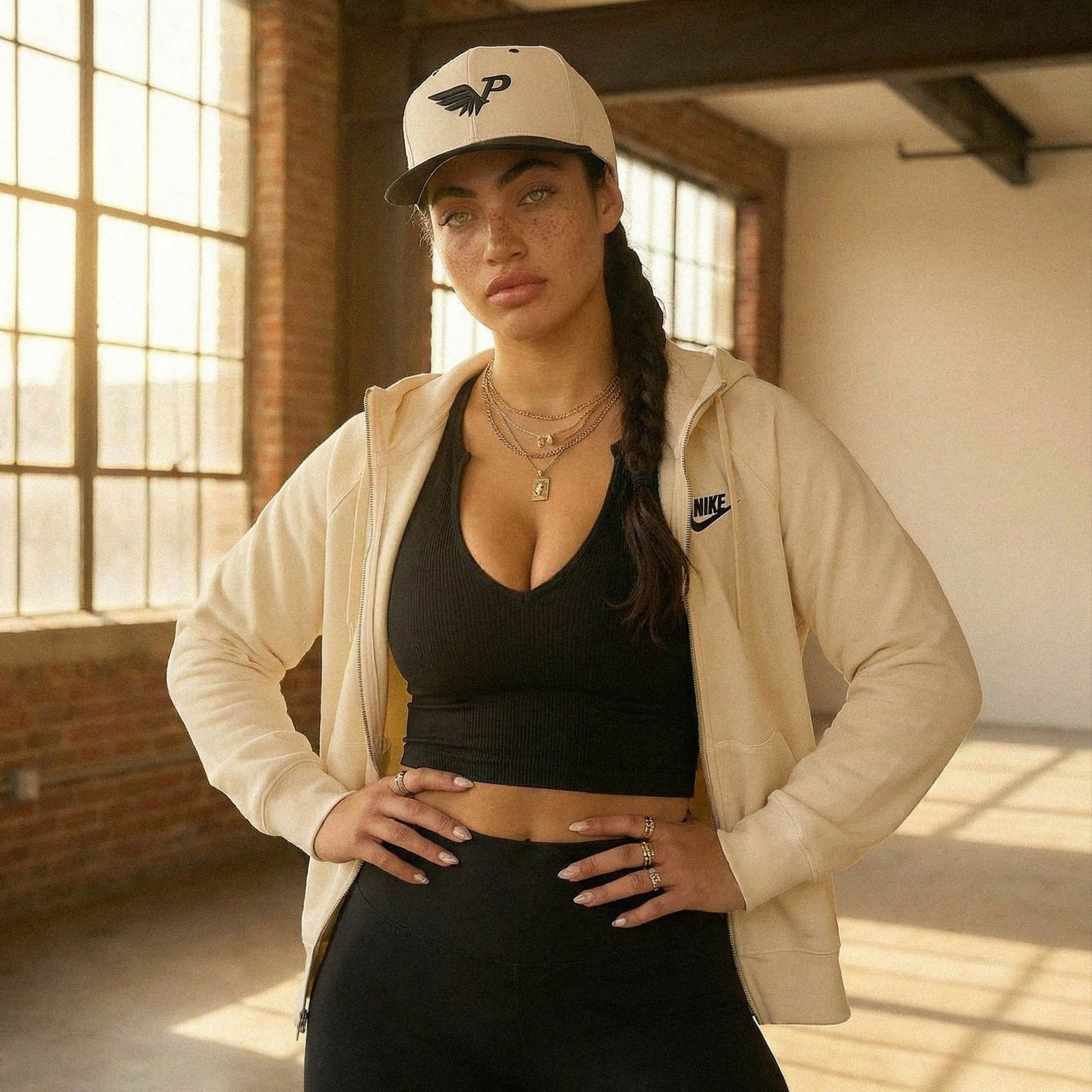 Off-White & Black Ink Snapback