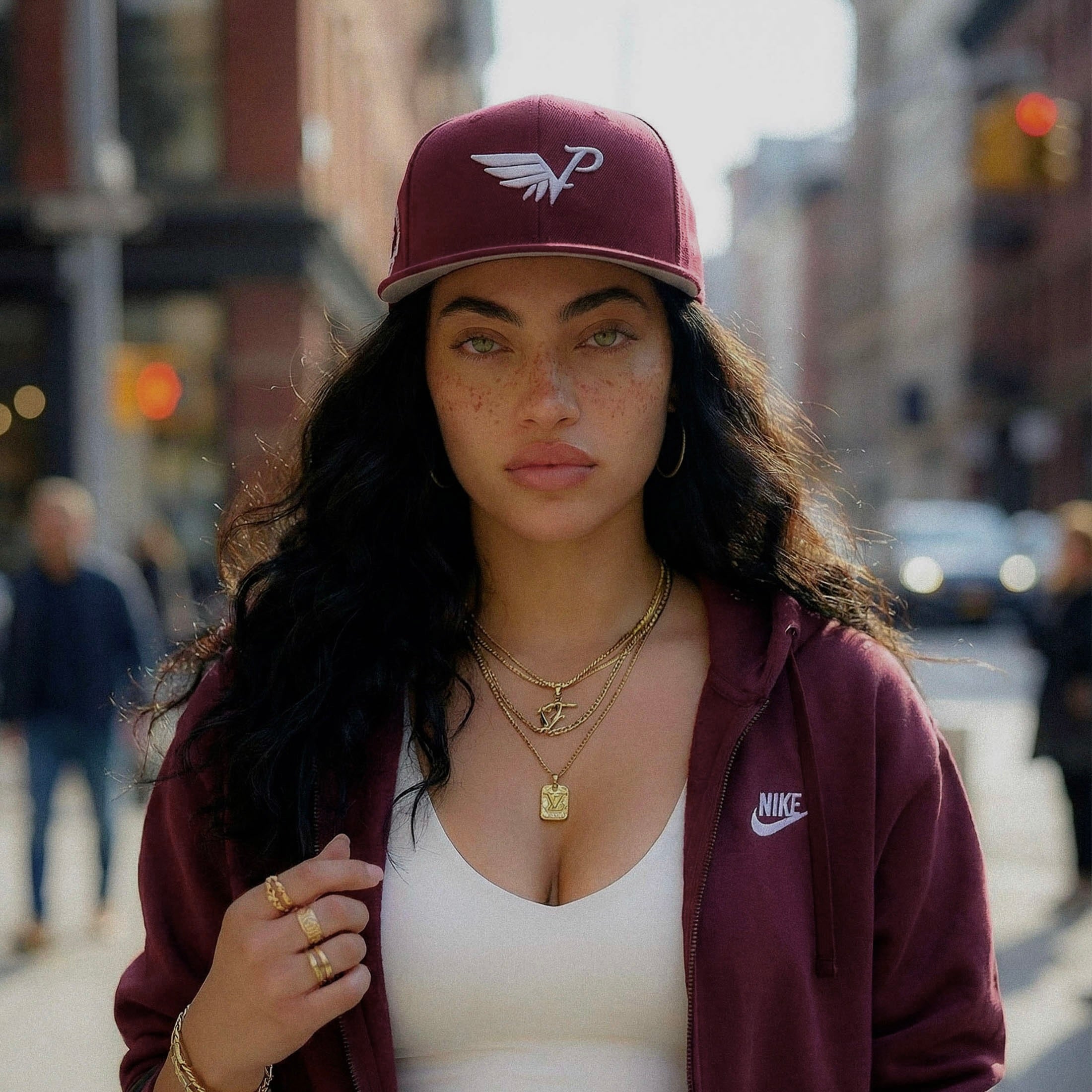 Brick Snapback— Maroon/White