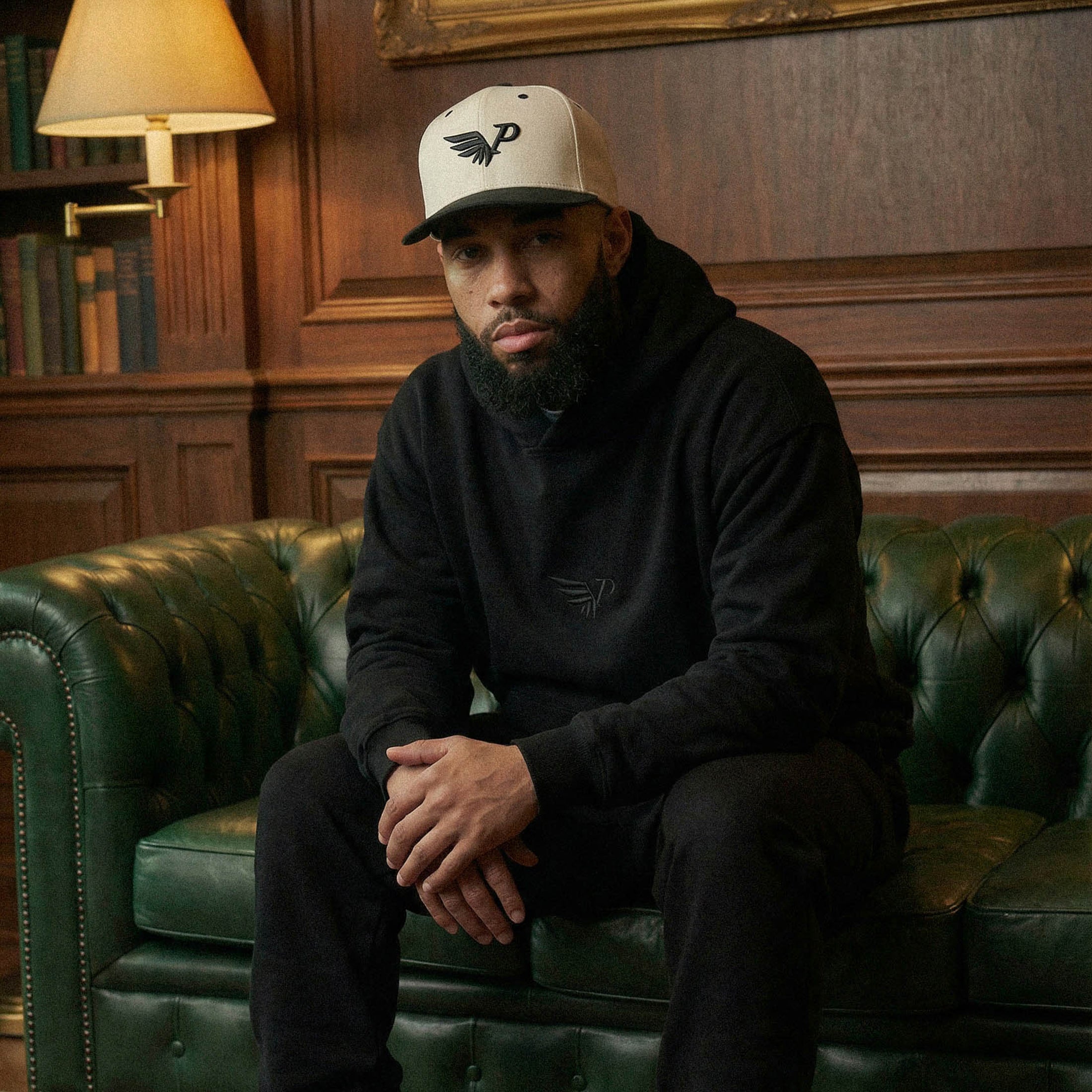 Off-White & Black Ink Snapback