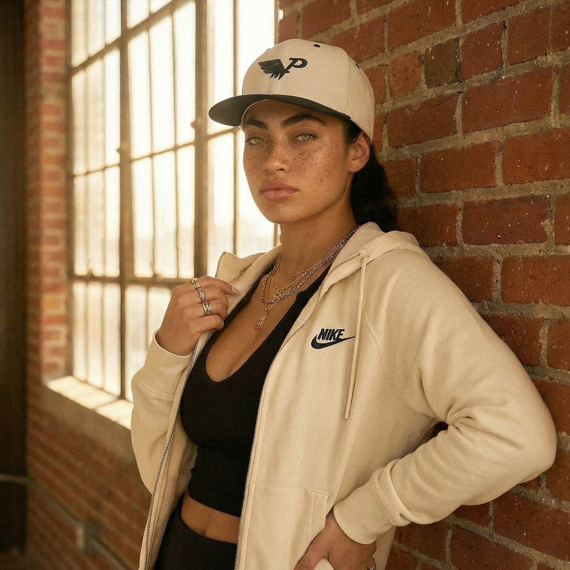 Off-White & Black Ink Snapback