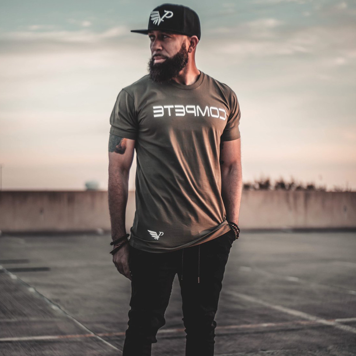 Army Green COMPETE Tee