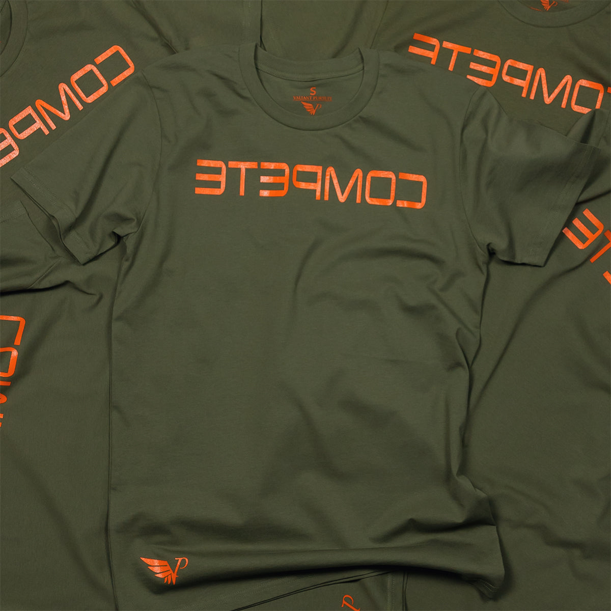 Army Green/Orange COMPETE Tee